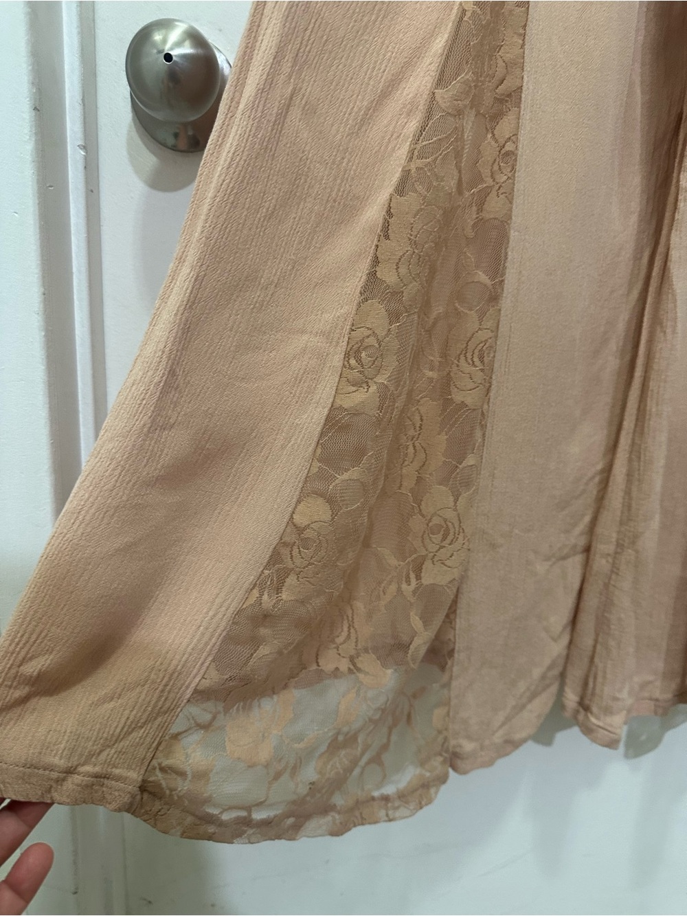 Venus Strapless Smocked Gauze Wide Leg Jumpsuit Sz M - Picture 4 of 10